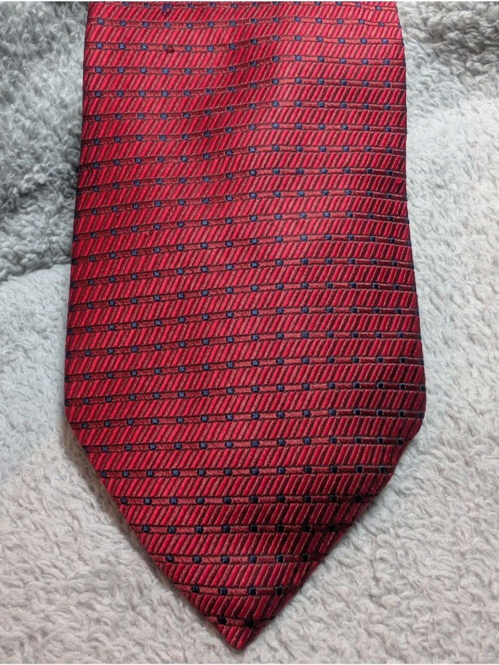 Arrow Red & Navy Patterned 100% Silk Tie For Men Classic Design Imported Silk Bu